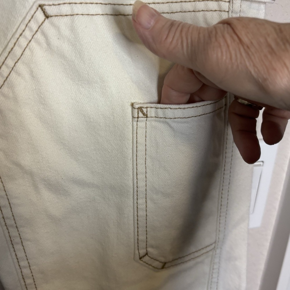 Frame Le Slouch Women's Ivory Cargo Jeans Size 28 - Picture 4 of 16
